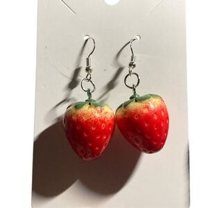✨3 for $12✨ Red strawberry dangle earrings
